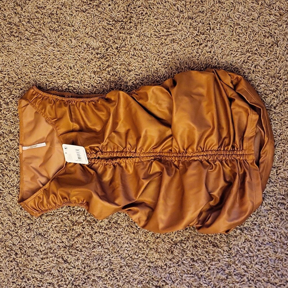 NWT Free People Ride Along Ruched Crop Tank in Cowgirl XL (Extra Large) - Picture 2 of 6